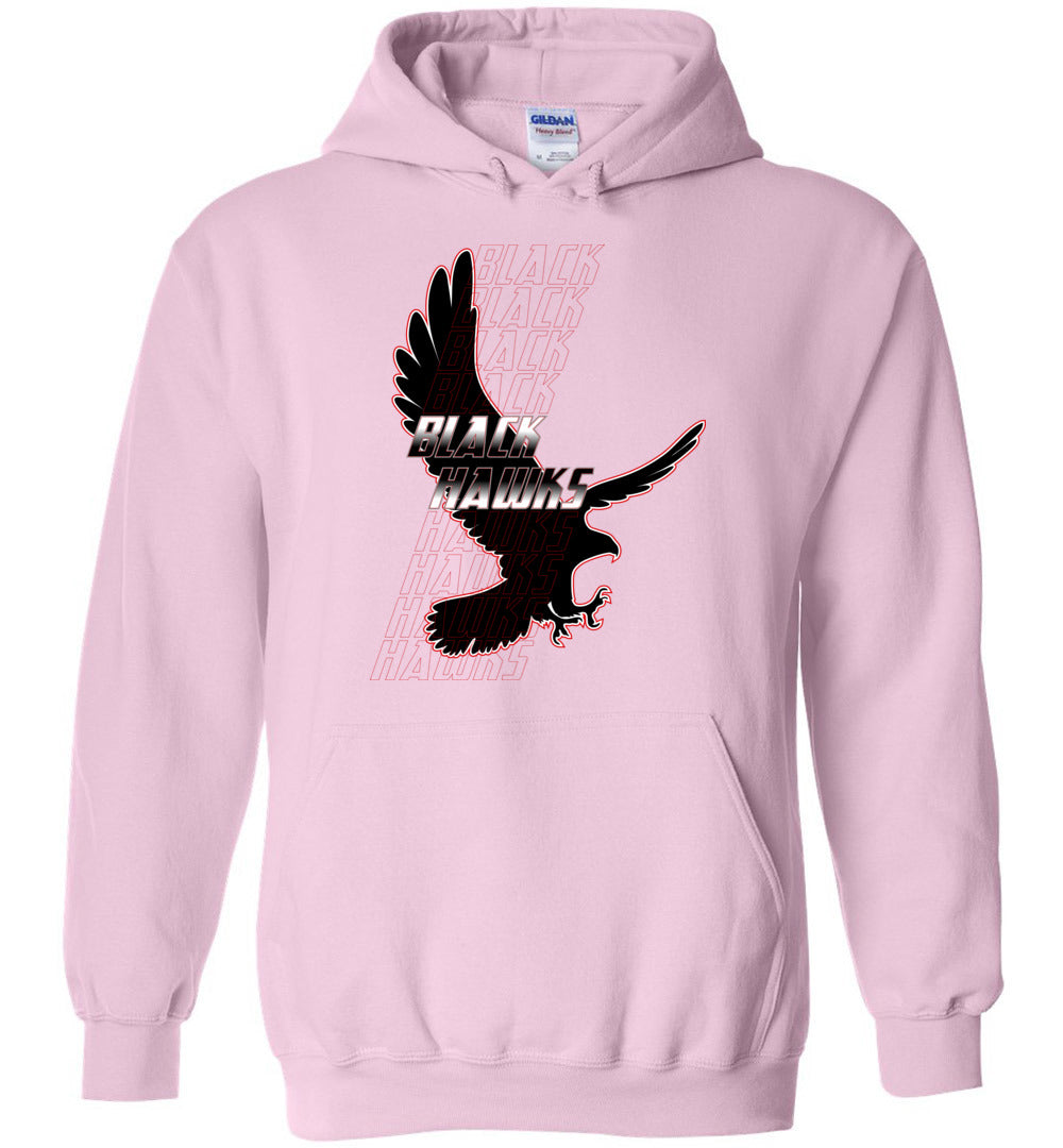 BLACK HAWKS! - Type 7 Heavy Blend Hoodie, Modern Sports Logo