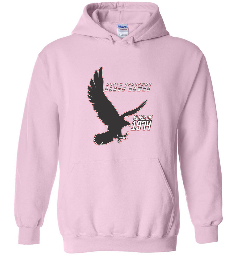 BLACK HAWKS! - Vintage 1974 Reunion Gear - Concept 002 Heavy Blend Hoodie, Modern Sports Logo