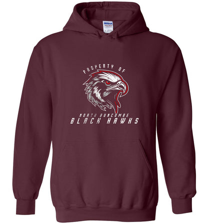 BLACK HAWKS! - Type 8 Heavy Blend Hoodie, Modern Sports Logo