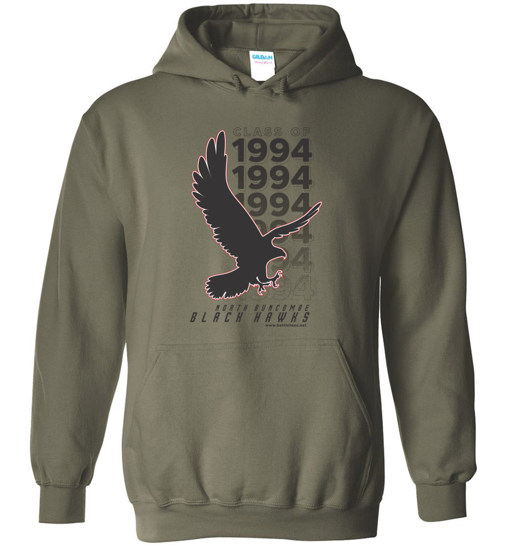 BLACK HAWKS! - Vintage 1994 Reunion Gear - Concept 001 Heavy Blend Hoodie, Modern Sports Logo