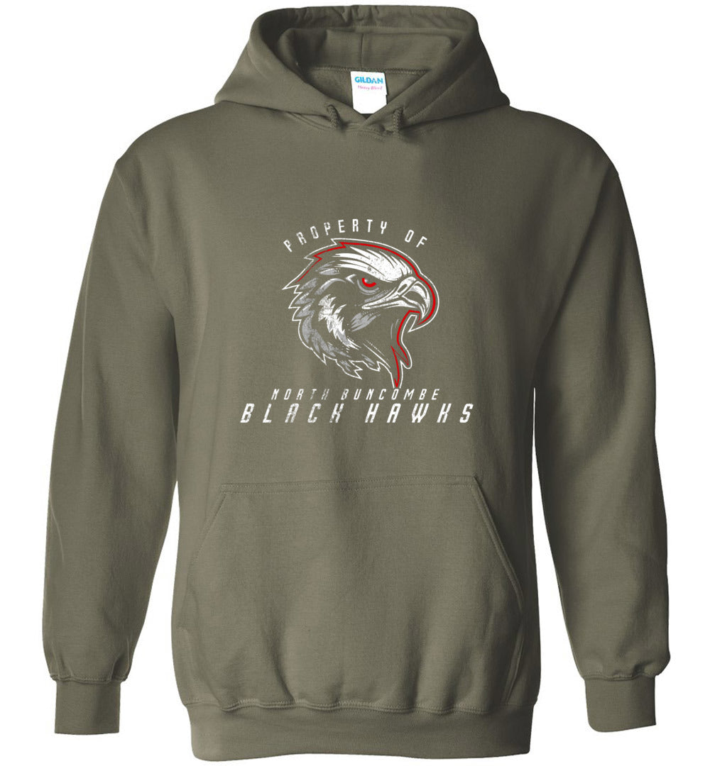 BLACK HAWKS! - Type 8 Heavy Blend Hoodie, Modern Sports Logo