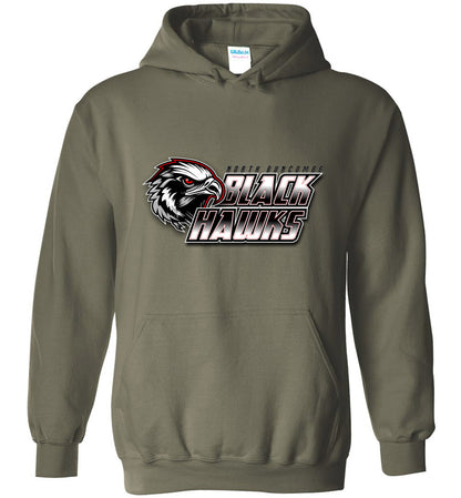 BLACK HAWKS! - Type 10 Heavy Blend Hoodie, Modern Sports Logo