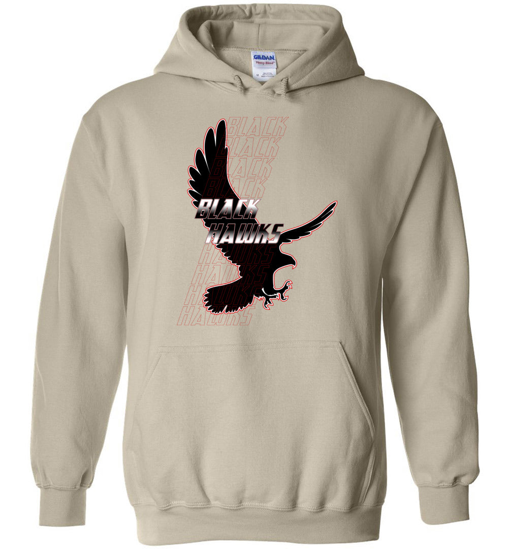 BLACK HAWKS! - Type 7 Heavy Blend Hoodie, Modern Sports Logo