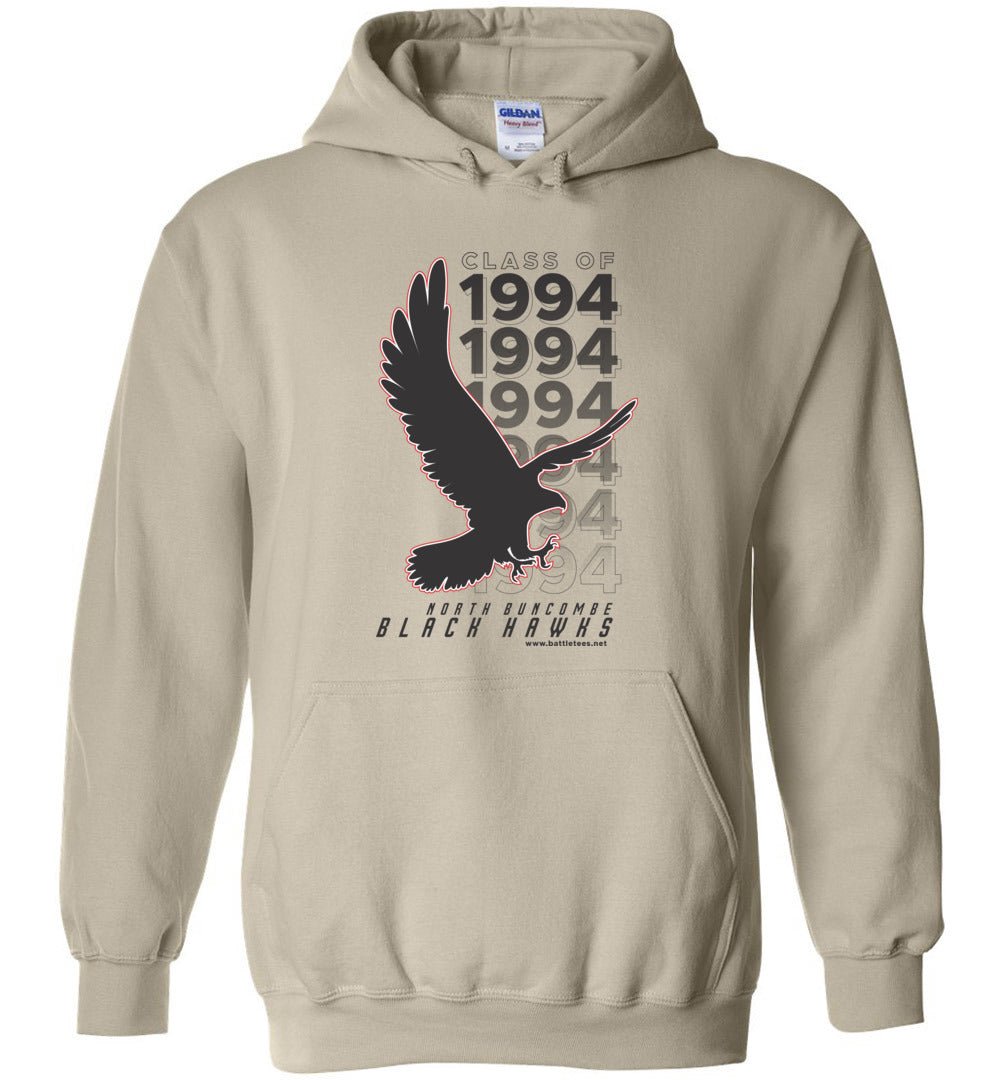 BLACK HAWKS! - Vintage 1994 Reunion Gear - Concept 001 Heavy Blend Hoodie, Modern Sports Logo