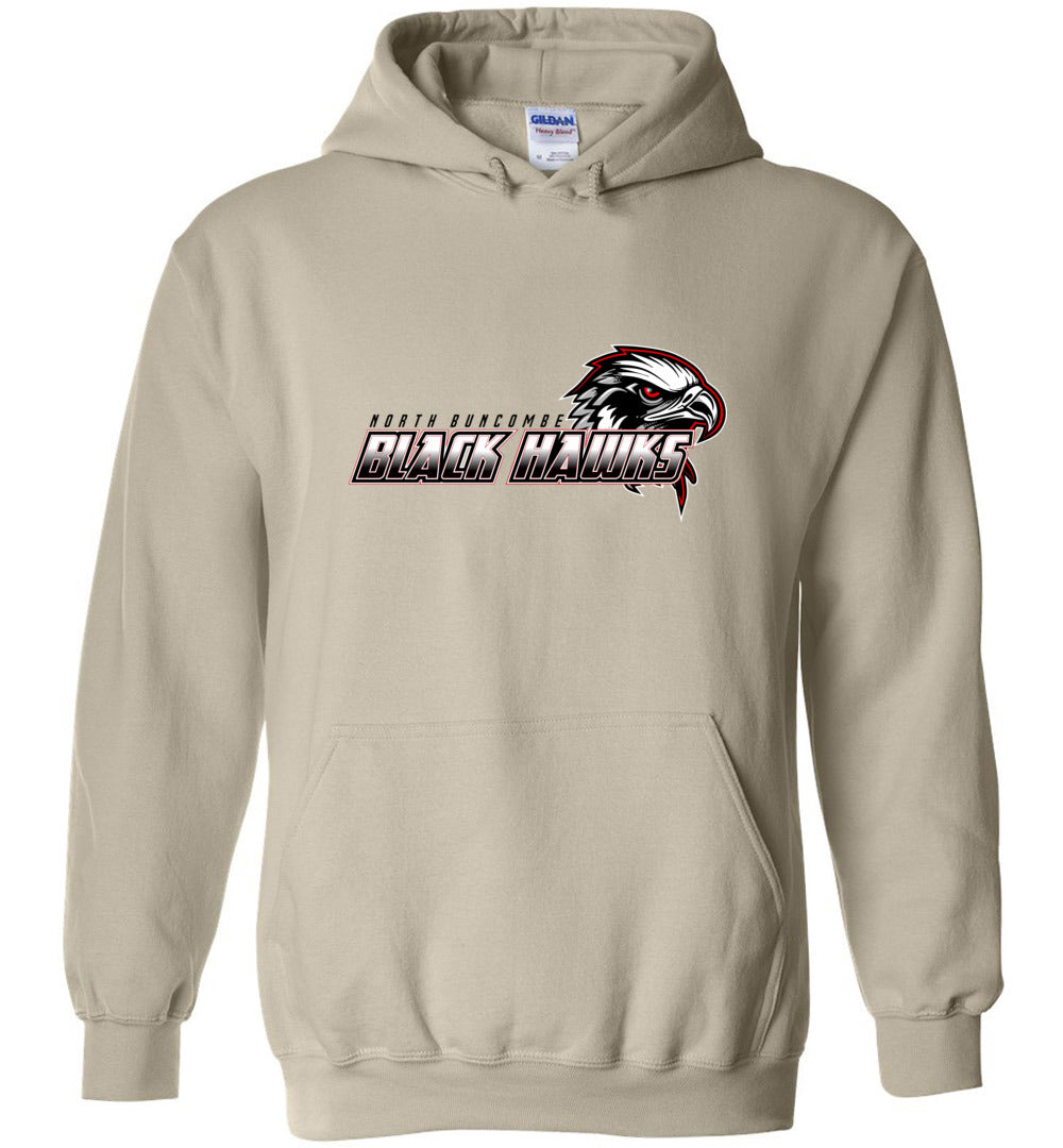 BLACK HAWKS! - Type 2 Heavy Blend Hoodie, Modern Sports Logo