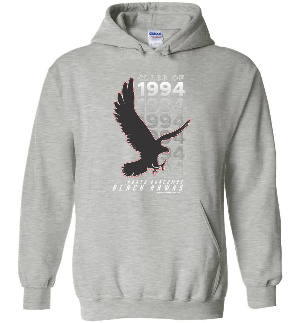 BLACK HAWKS! - Vintage 1994 Reunion Gear - Concept 001 Heavy Blend Hoodie, Modern Sports Logo