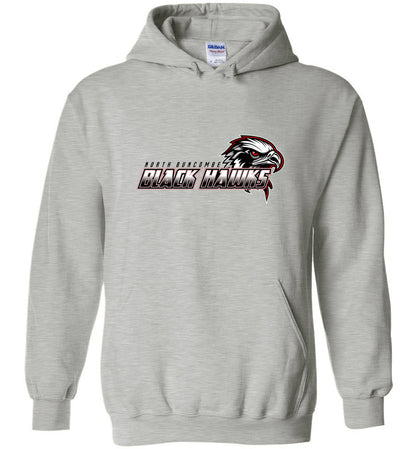 BLACK HAWKS! - Type 2 Heavy Blend Hoodie, Modern Sports Logo