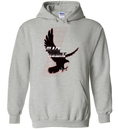 BLACK HAWKS! - Type 7 Heavy Blend Hoodie, Modern Sports Logo