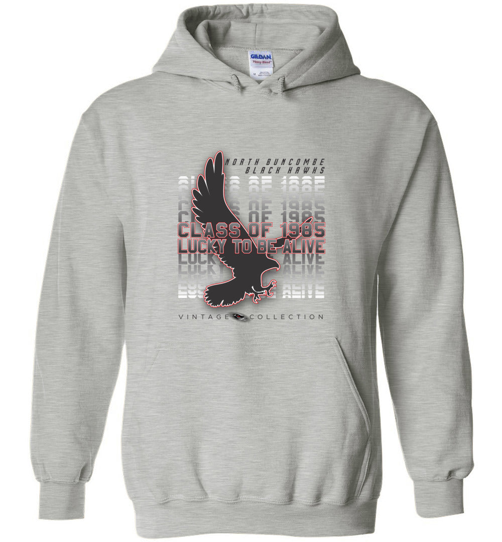 BLACK HAWKS! - Vintage 1985 Reunion Gear - Concept 001 Heavy Blend Hoodie, Modern Sports Logo