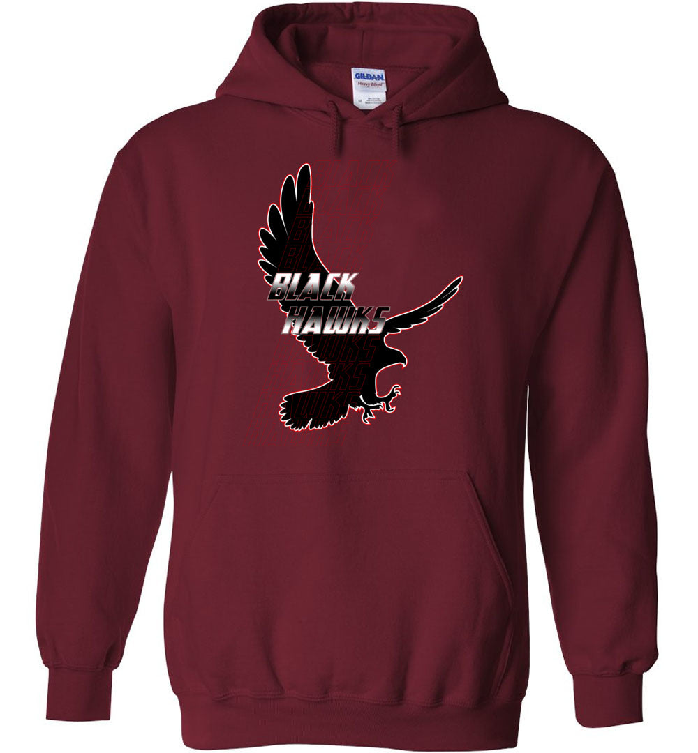 BLACK HAWKS! - Type 7 Heavy Blend Hoodie, Modern Sports Logo