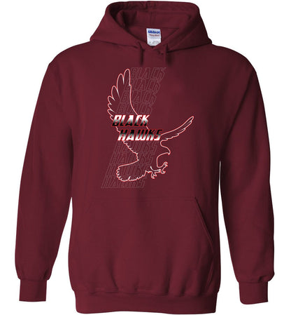 BLACK HAWKS! - Type 7 Heavy Blend Hoodie, Modern Sports Logo