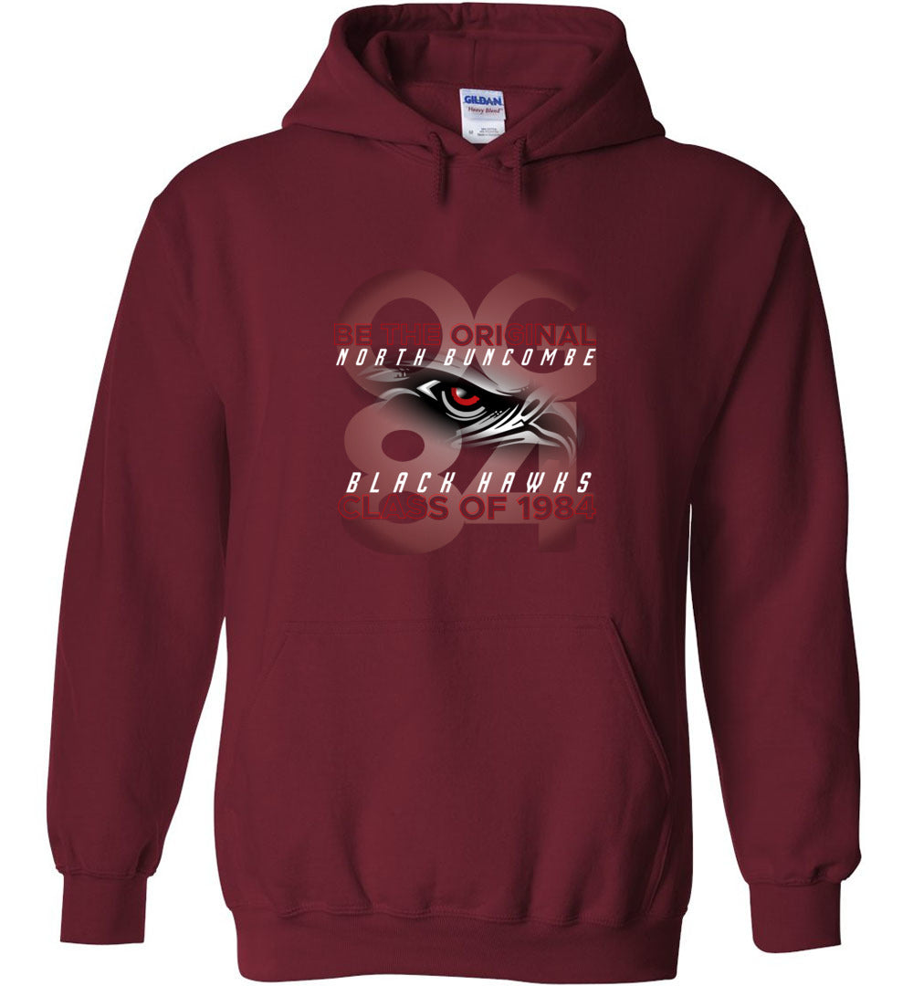 BLACK HAWKS! - Vintage 1984 Reunion Gear - Concept 001 Heavy Blend Hoodie, Modern Sports Logo