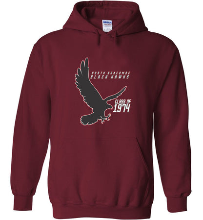 BLACK HAWKS! - Vintage 1974 Reunion Gear - Concept 002 Heavy Blend Hoodie, Modern Sports Logo