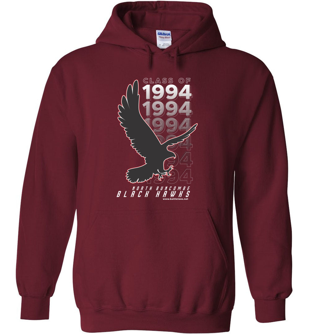 BLACK HAWKS! - Vintage 1994 Reunion Gear - Concept 001 Heavy Blend Hoodie, Modern Sports Logo