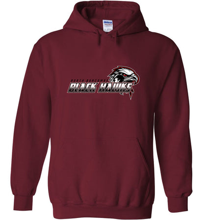 BLACK HAWKS! - Type 2 Heavy Blend Hoodie, Modern Sports Logo