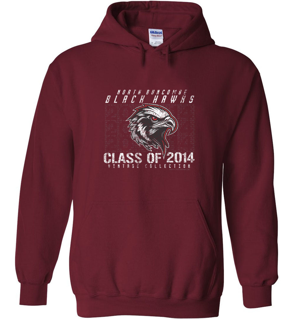 BLACK HAWKS! - Vintage 2014 Reunion Gear - Concept 001 Heavy Blend Hoodie, Modern Sports Logo