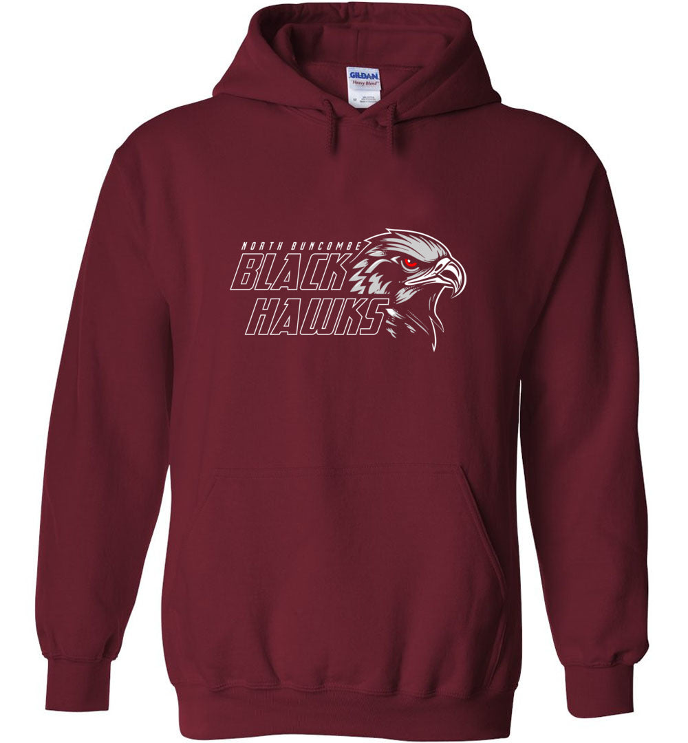 BLACK HAWKS! - Type 11 Heavy Blend Hoodie, Modern Sports Logo