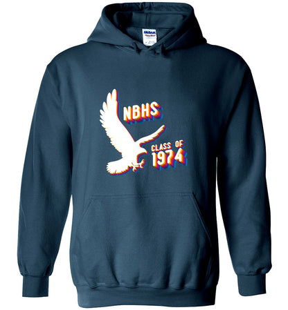 BLACK HAWKS! - Vintage 1974 Reunion Gear - Concept 001 Heavy Blend Hoodie, Modern Sports Logo