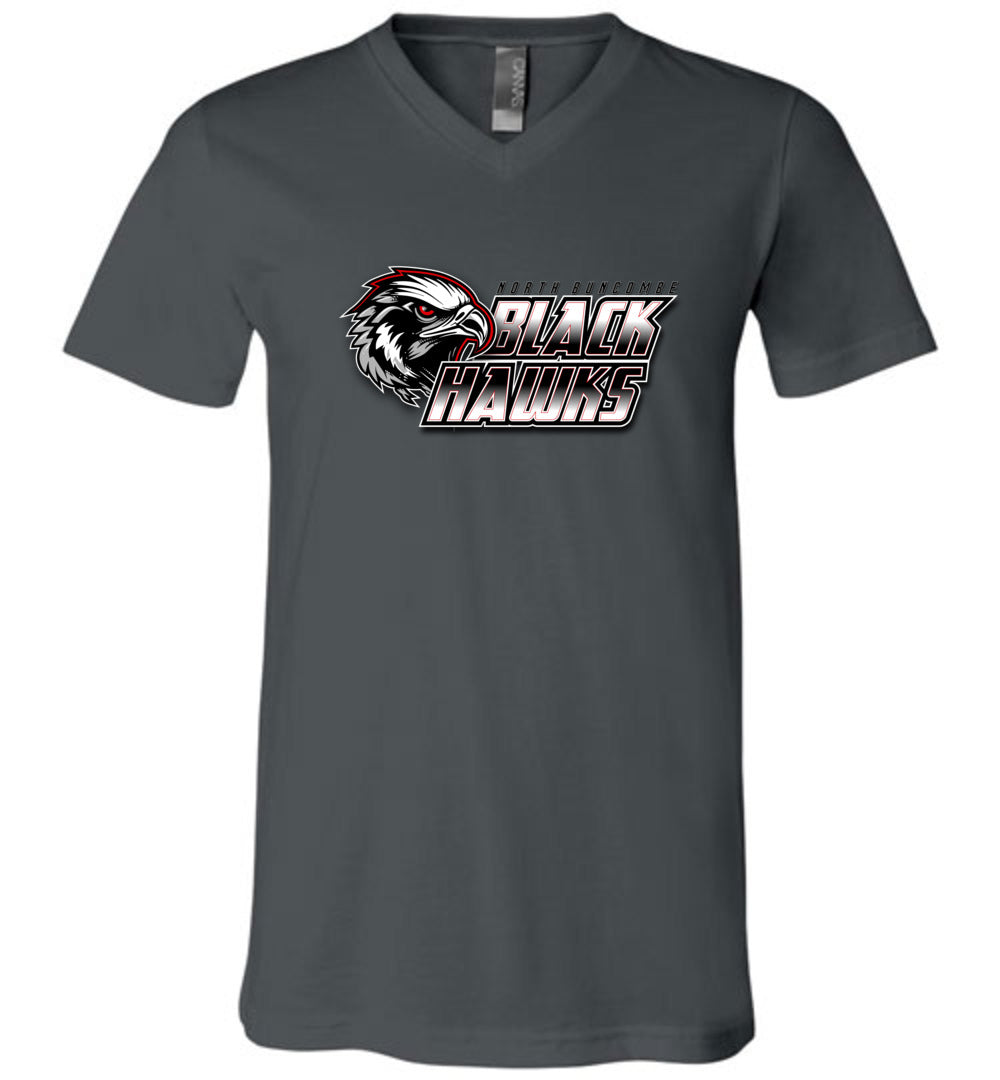 BLACK HAWKS! - Official Gear - Type 10 V-Neck Short Sleeve Unisex, Modern Sports Logo