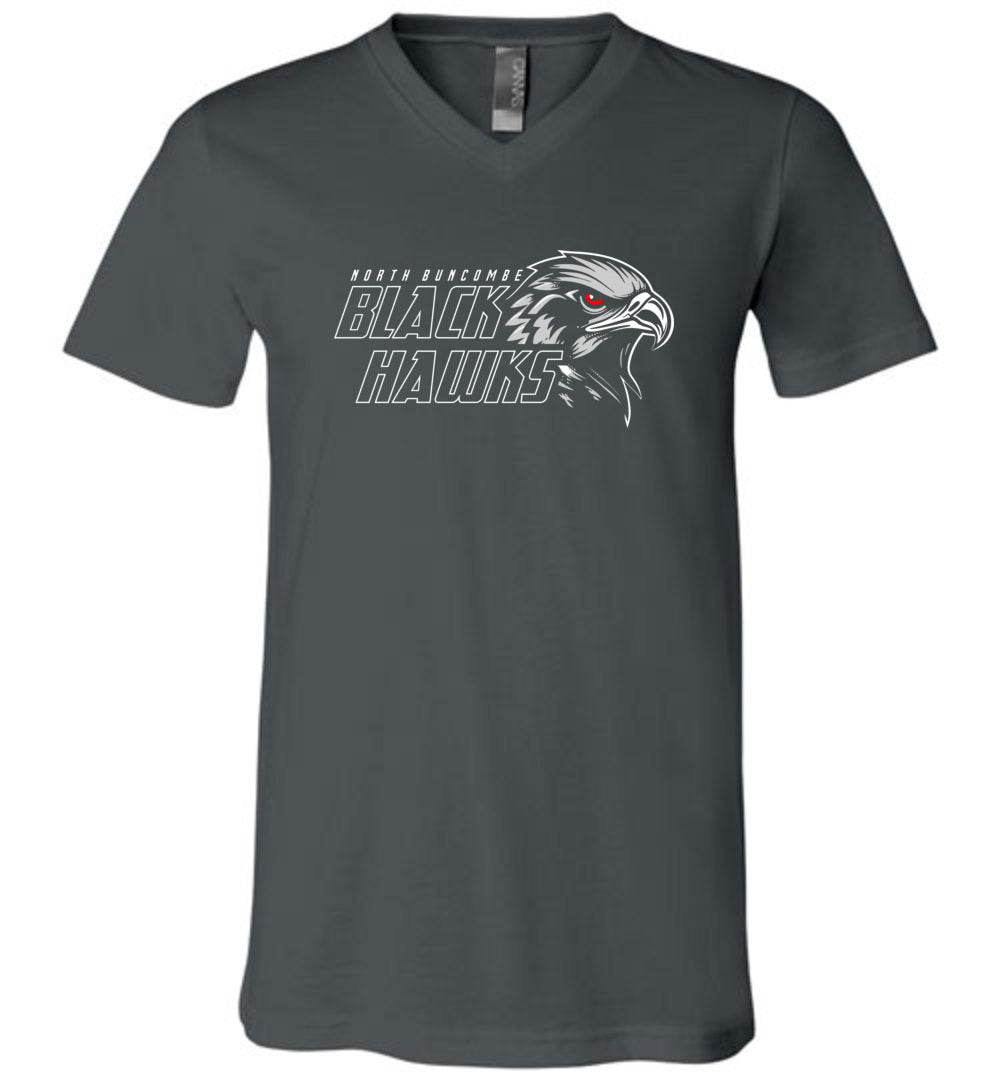 BLACK HAWKS! - Official Gear - Type 11 V-Neck Short Sleeve Unisex, Modern Sports Logo