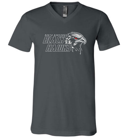 BLACK HAWKS! - Official Gear - Type 11 V-Neck Short Sleeve Unisex, Modern Sports Logo