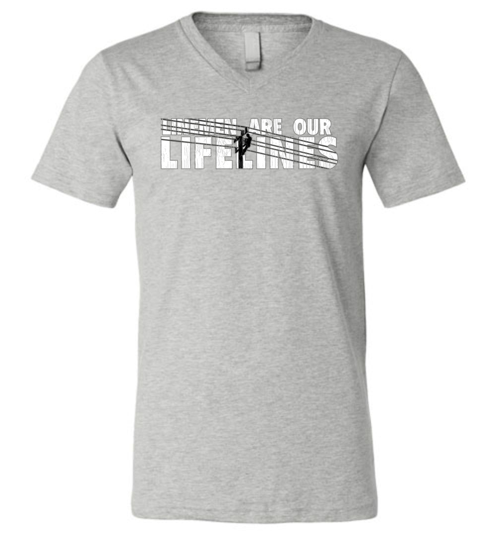 LINEMEN ARE OUR LIFELINES! - V-NECK TEE!