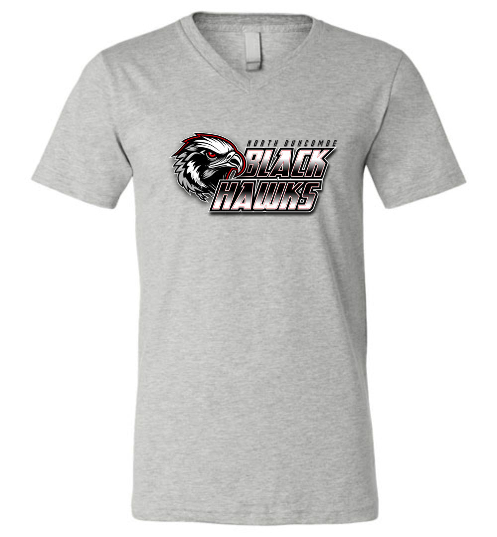 BLACK HAWKS! - Official Gear - Type 10 V-Neck Short Sleeve Unisex, Modern Sports Logo