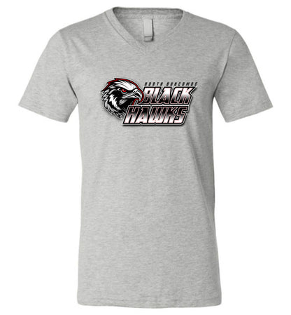 BLACK HAWKS! - Official Gear - Type 10 V-Neck Short Sleeve Unisex, Modern Sports Logo