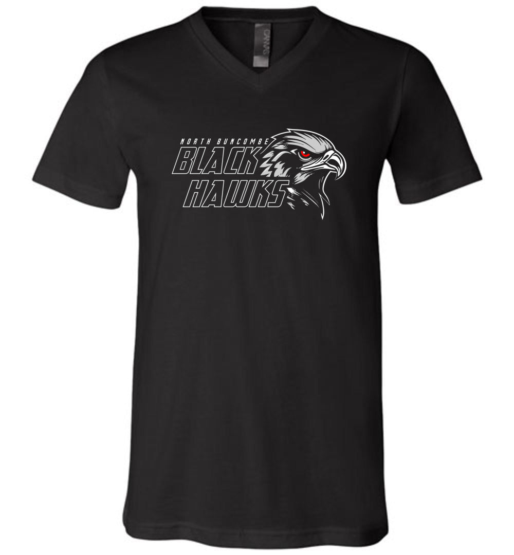 BLACK HAWKS! - Official Gear - Type 11 V-Neck Short Sleeve Unisex, Modern Sports Logo