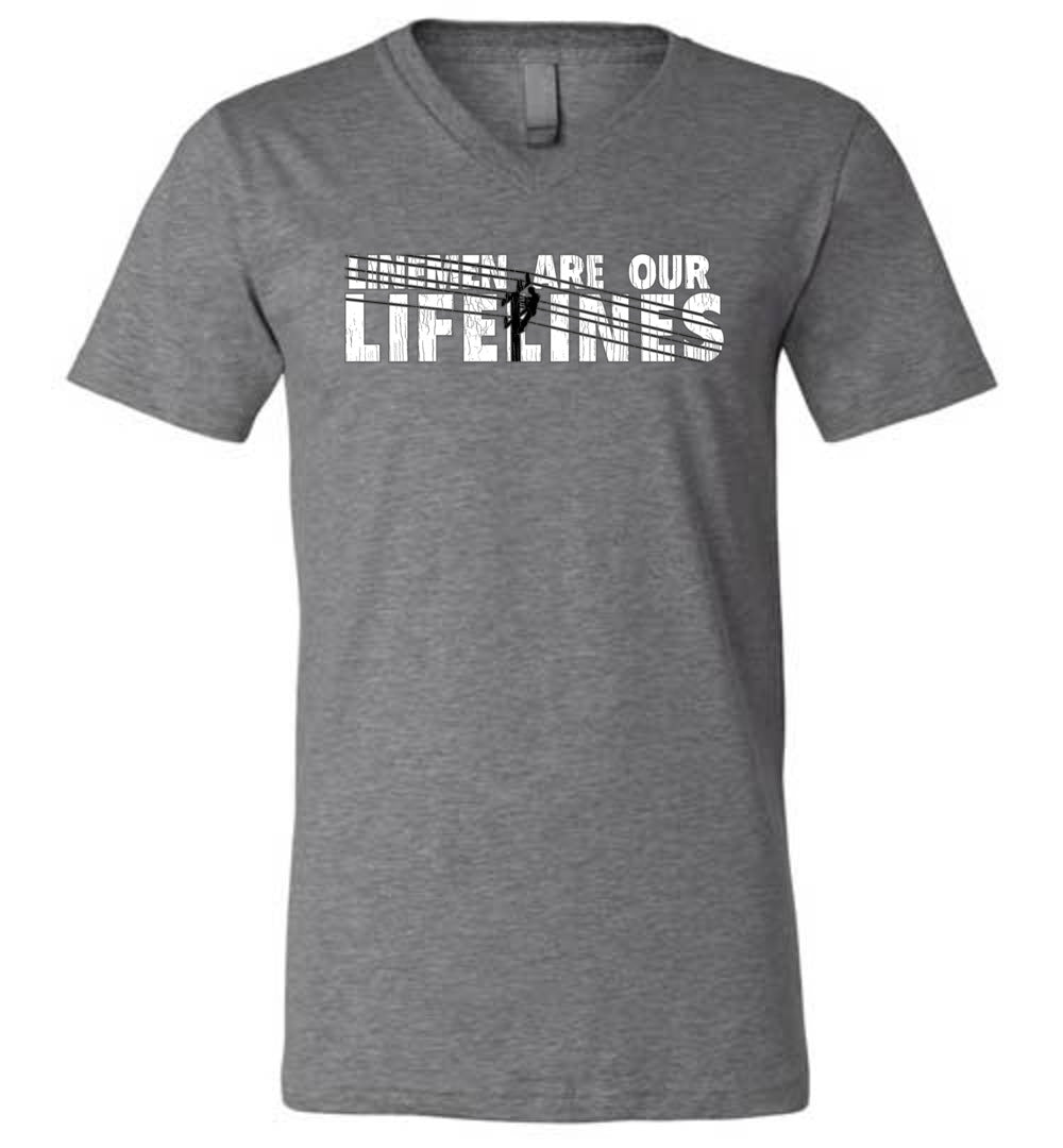 LINEMEN ARE OUR LIFELINES! - V-NECK TEE!