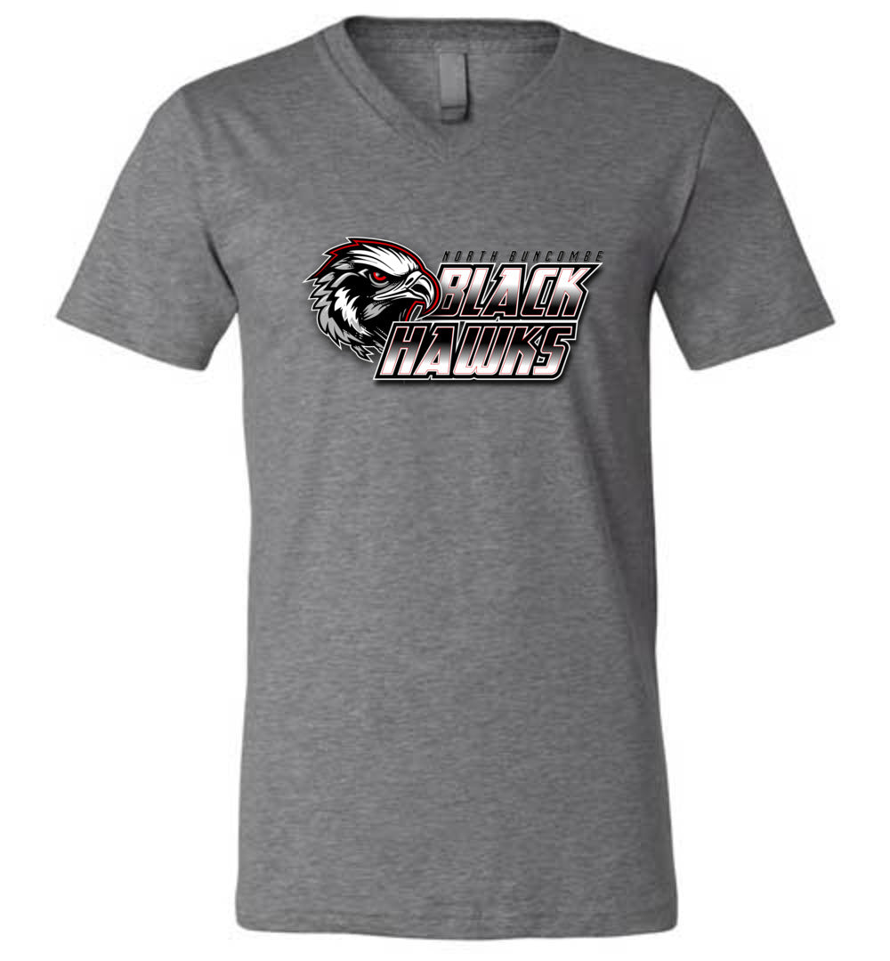 BLACK HAWKS! - Official Gear - Type 10 V-Neck Short Sleeve Unisex, Modern Sports Logo