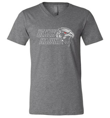 BLACK HAWKS! - Official Gear - Type 11 V-Neck Short Sleeve Unisex, Modern Sports Logo