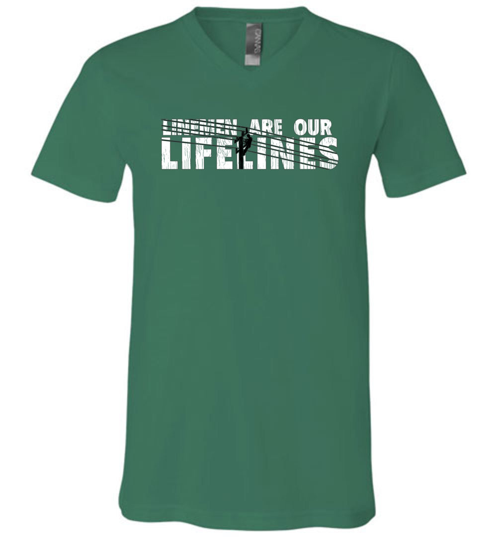 LINEMEN ARE OUR LIFELINES! - V-NECK TEE!