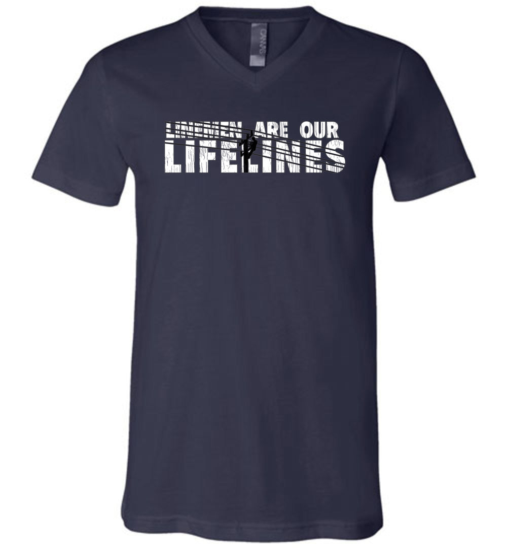 LINEMEN ARE OUR LIFELINES! - V-NECK TEE!