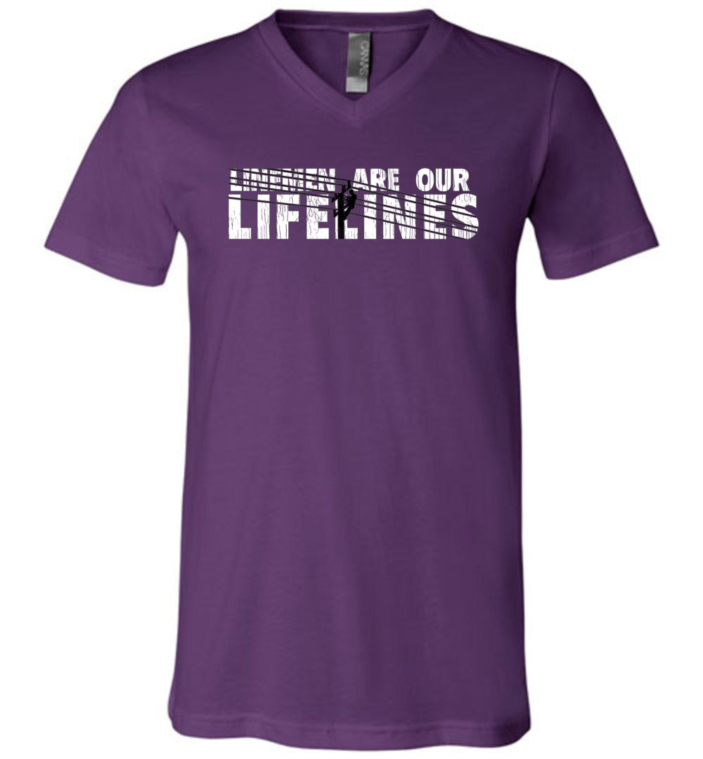 LINEMEN ARE OUR LIFELINES! - V-NECK TEE!