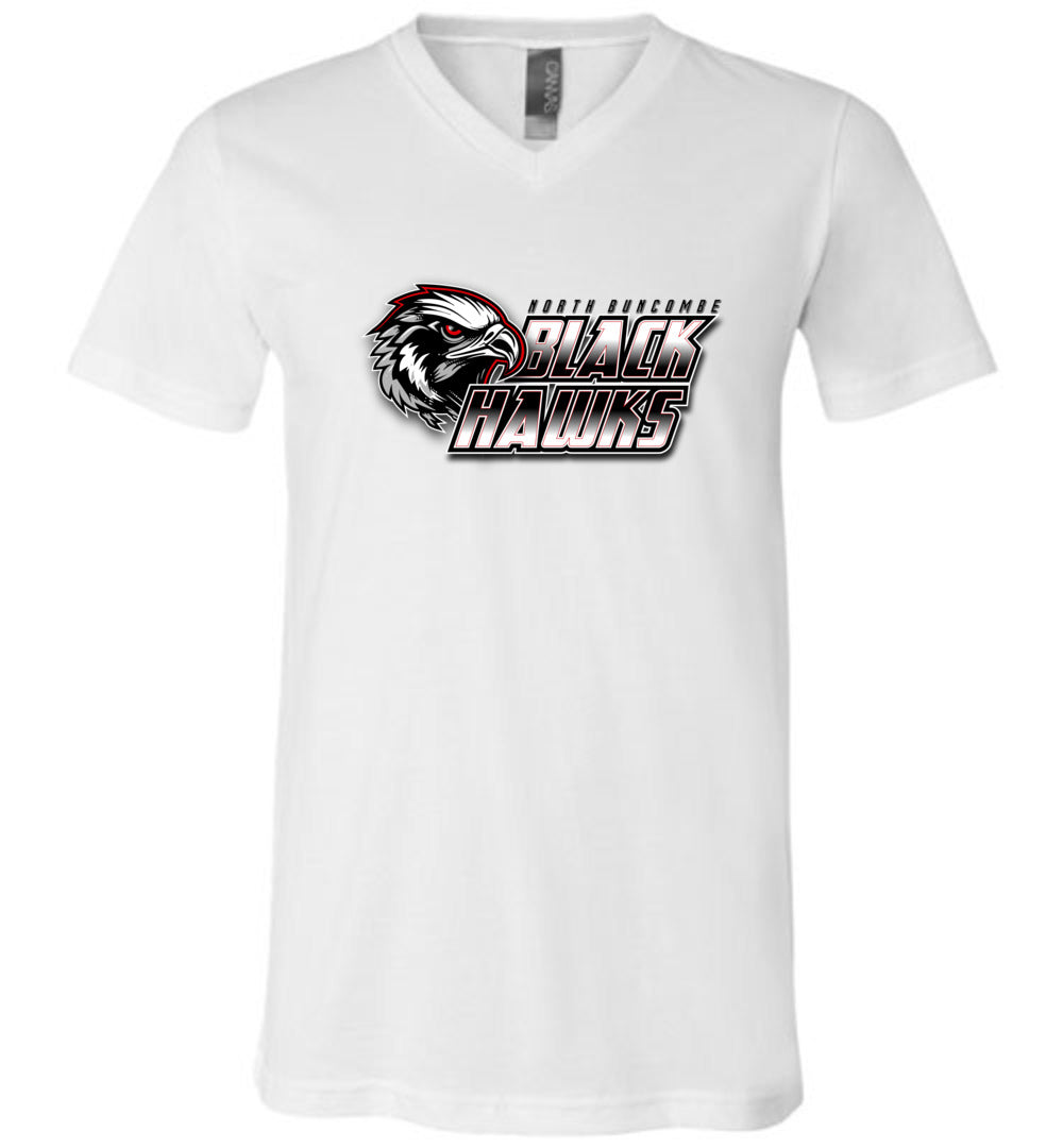 BLACK HAWKS! - Official Gear - Type 10 V-Neck Short Sleeve Unisex, Modern Sports Logo