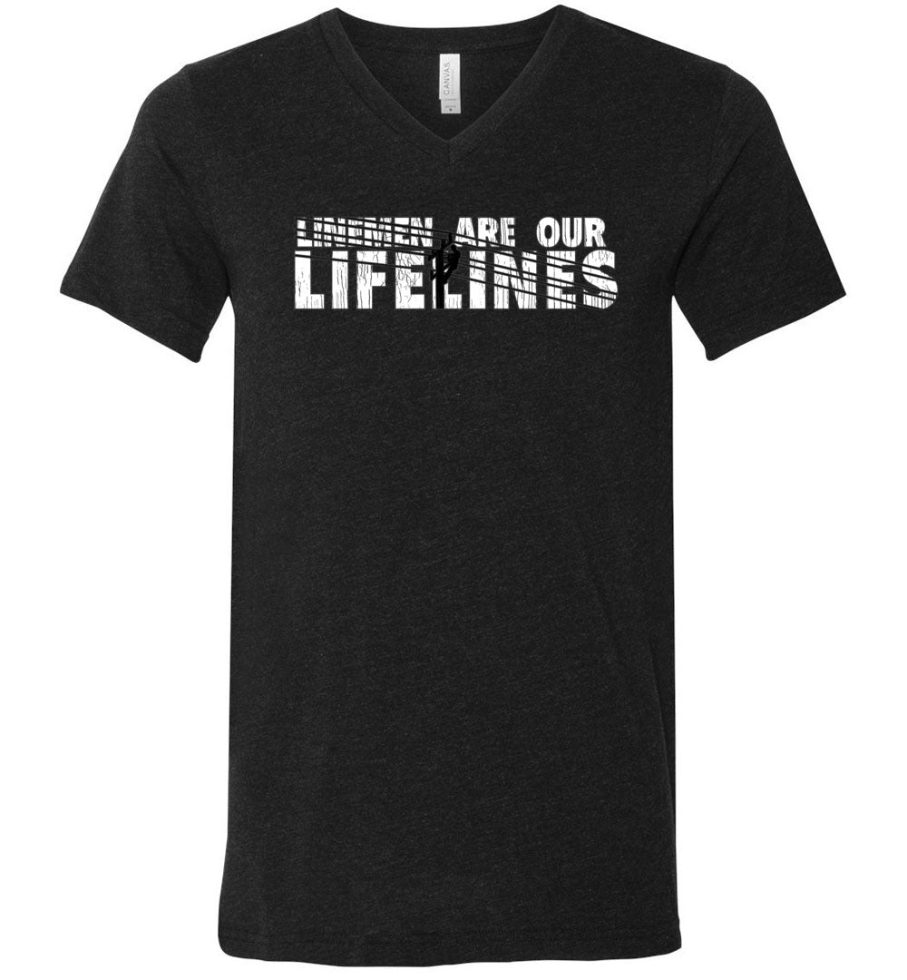 LINEMEN ARE OUR LIFELINES! - V-NECK TEE!