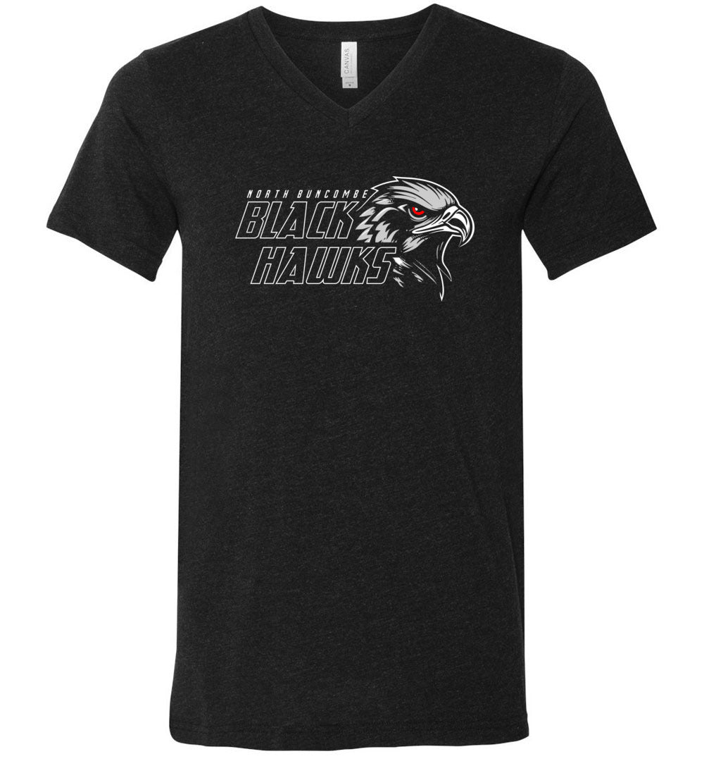 BLACK HAWKS! - Official Gear - Type 11 V-Neck Short Sleeve Unisex, Modern Sports Logo