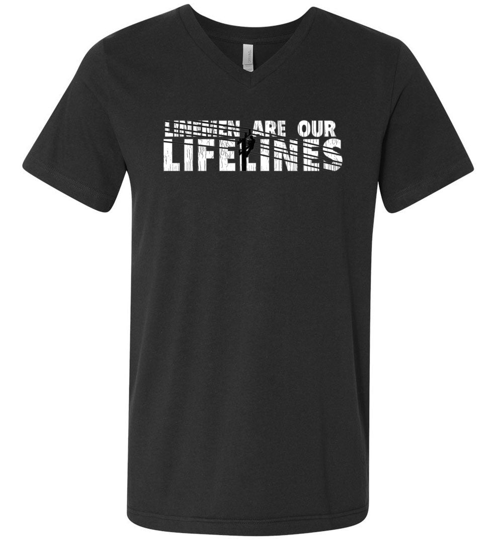 LINEMEN ARE OUR LIFELINES! - V-NECK TEE!