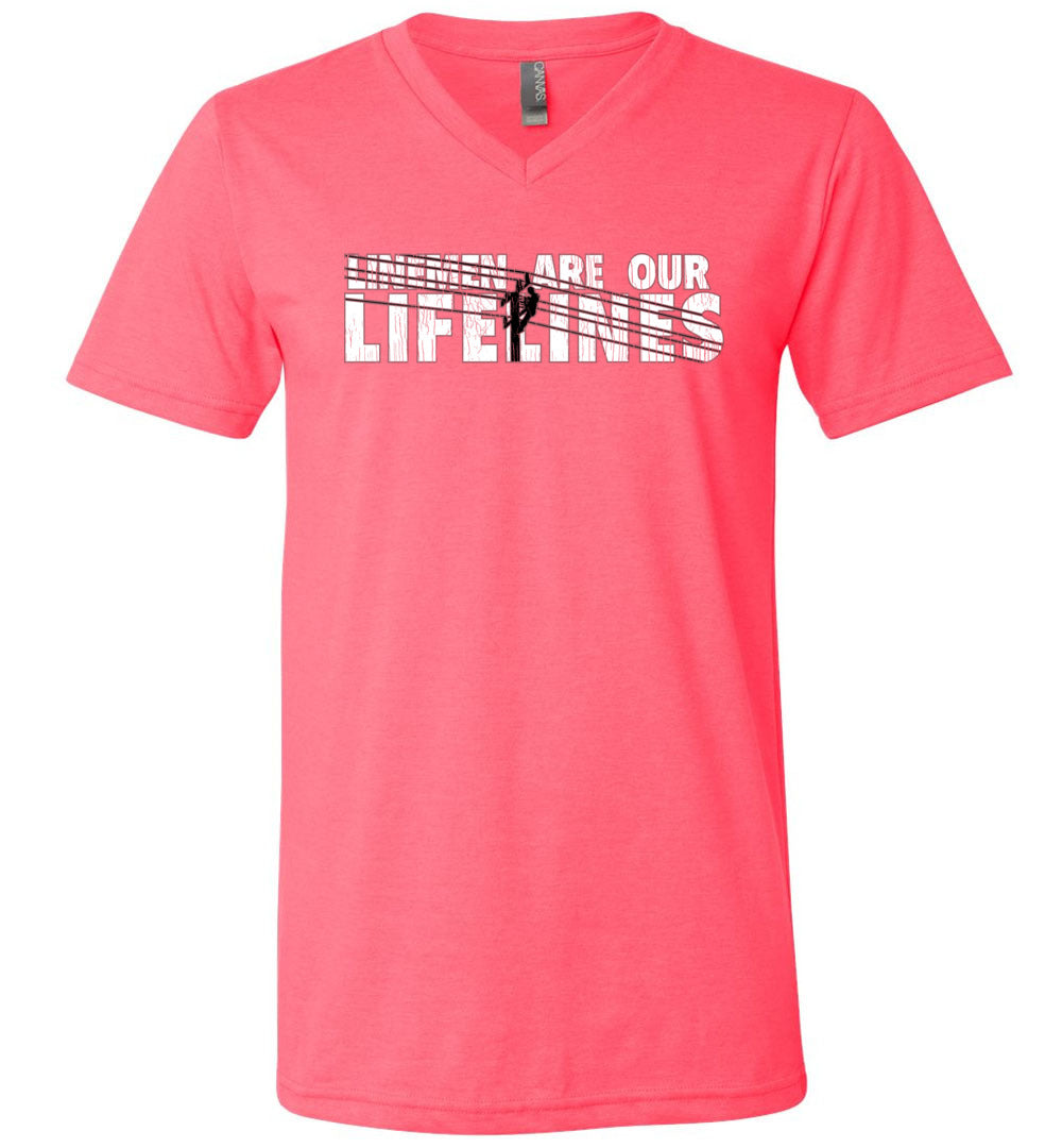 LINEMEN ARE OUR LIFELINES! - V-NECK TEE!