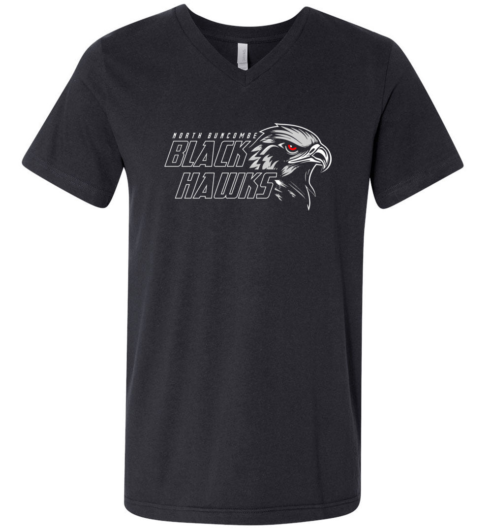 BLACK HAWKS! - Official Gear - Type 11 V-Neck Short Sleeve Unisex, Modern Sports Logo