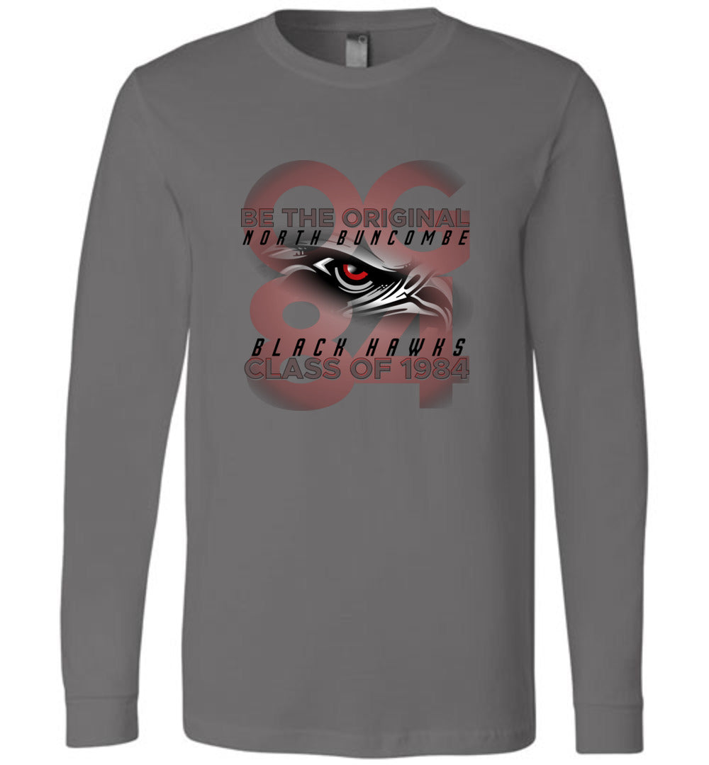 BLACK HAWKS! - Vintage 1984 Reunion Gear - Concept 001 Long Sleeve Unisex, Modern Sports Logo