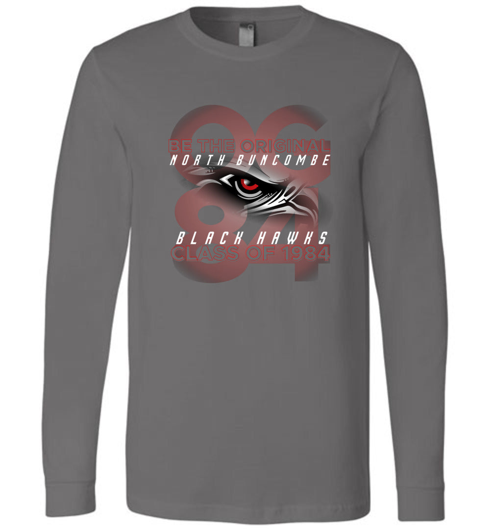 BLACK HAWKS! - Vintage 1984 Reunion Gear - Concept 001 Long Sleeve Unisex, Modern Sports Logo