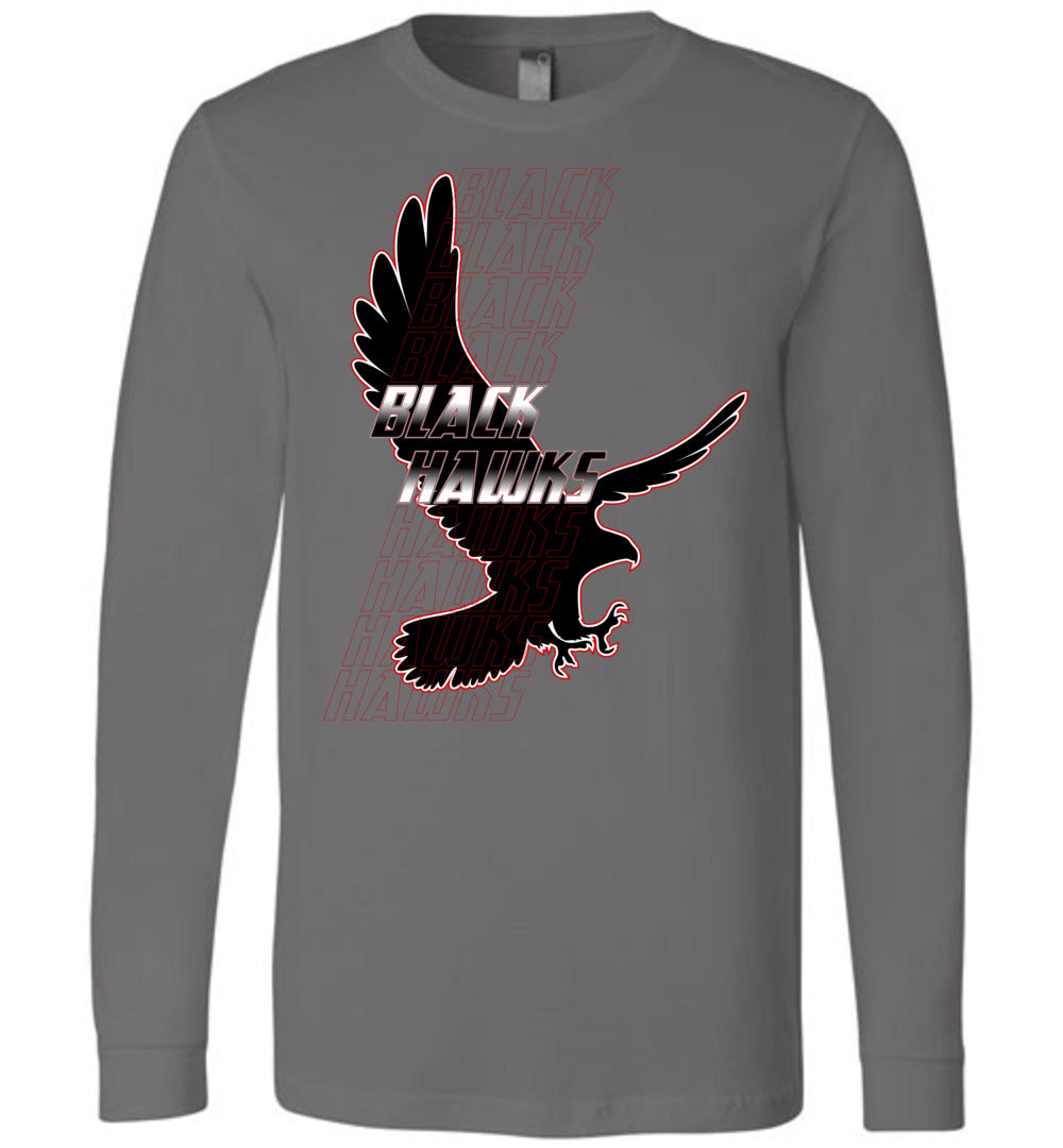 BLACK HAWKS! - Official Gear - Type 7 Long Sleeve Unisex, Modern Sports Logo