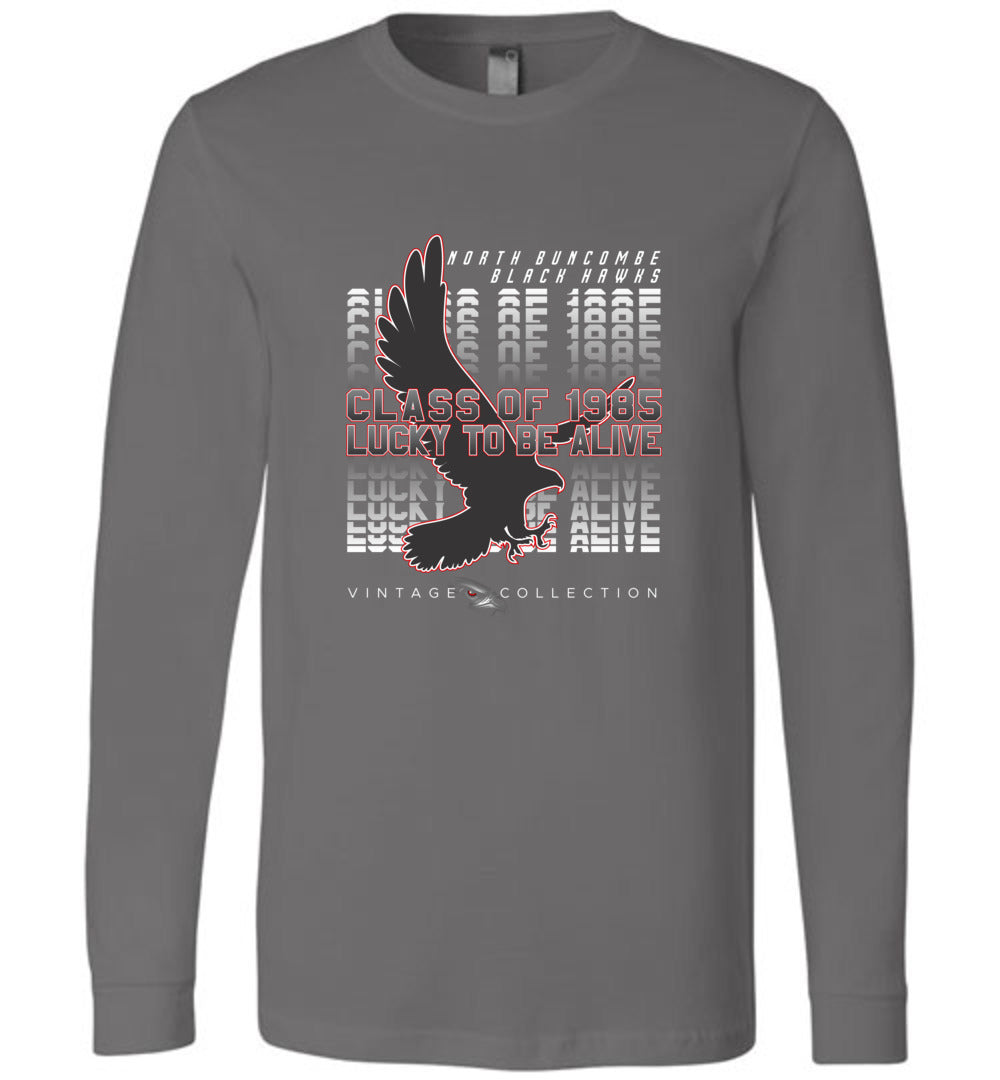 BLACK HAWKS! - Vintage 1985 Reunion Gear - Concept 001 Long Sleeve Unisex, Modern Sports Logo