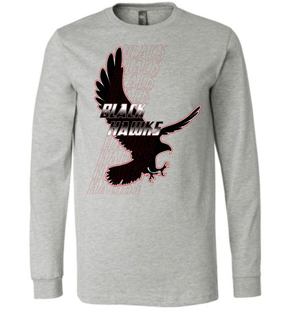 BLACK HAWKS! - Official Gear - Type 7 Long Sleeve Unisex, Modern Sports Logo