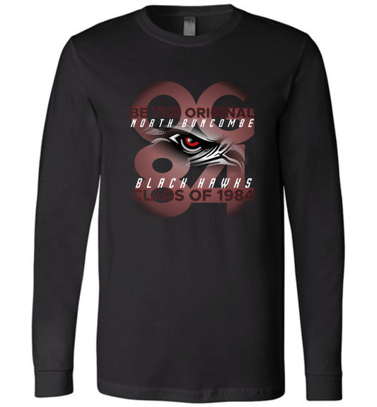 BLACK HAWKS! - Vintage 1984 Reunion Gear - Concept 001 Long Sleeve Unisex, Modern Sports Logo