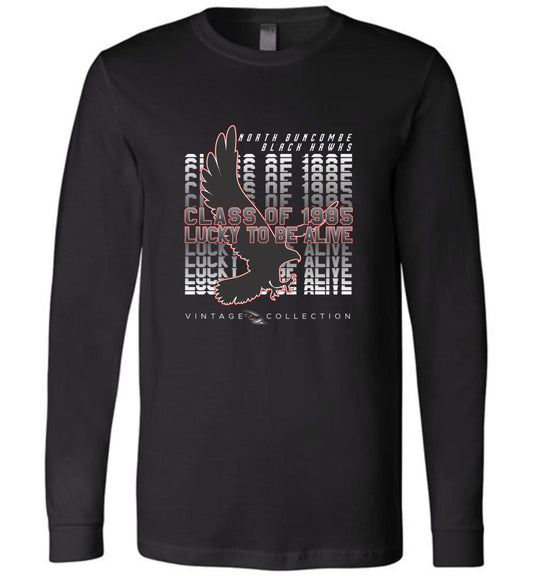 BLACK HAWKS! - Vintage 1985 Reunion Gear - Concept 001 Long Sleeve Unisex, Modern Sports Logo