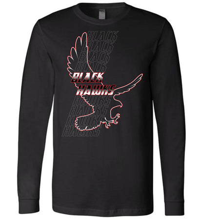 BLACK HAWKS! - Official Gear - Type 7 Long Sleeve Unisex, Modern Sports Logo