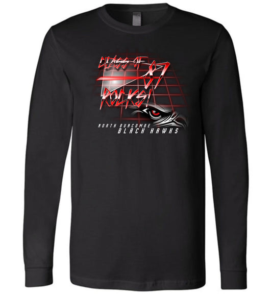 BLACK HAWKS! - Vintage 1987 Reunion Gear - Concept 001 Long Sleeve Unisex, Modern Sports Logo